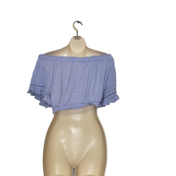 PATRONS OF PEACE blue crop top small - Picture 6 of 6